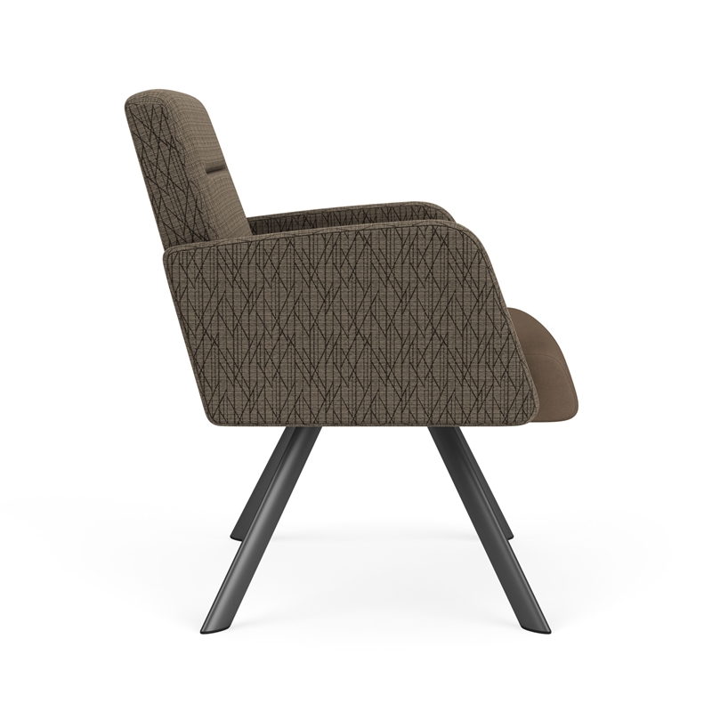 Willow Lounge Reception Waiting Bariatric Chair / Charcoal Steel / Brown / Brown