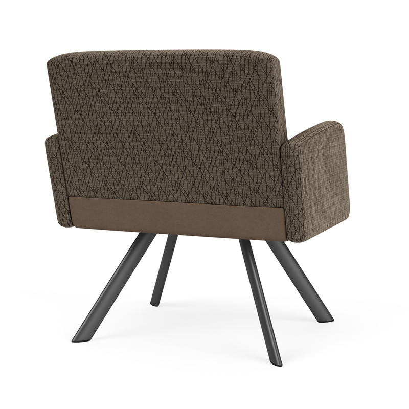 Willow Lounge Reception Waiting Bariatric Chair / Charcoal Steel / Brown / Brown