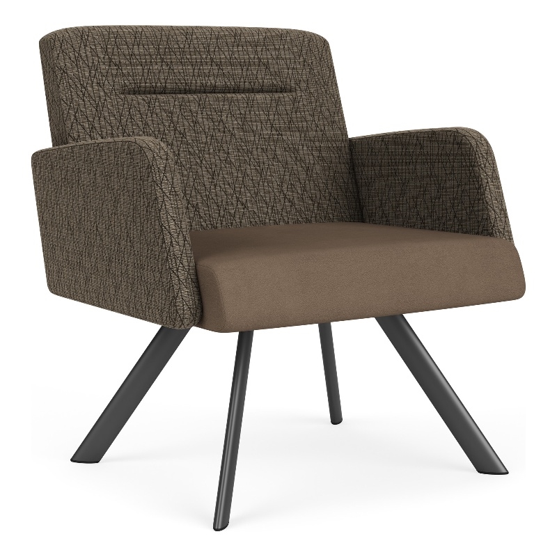 Willow Lounge Reception Waiting Bariatric Chair / Charcoal Steel / Brown / Brown