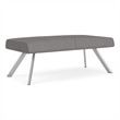 Willow Lounge Lobby Reception Waiting 2 Seat Bench / Silver Steel / Light Gray