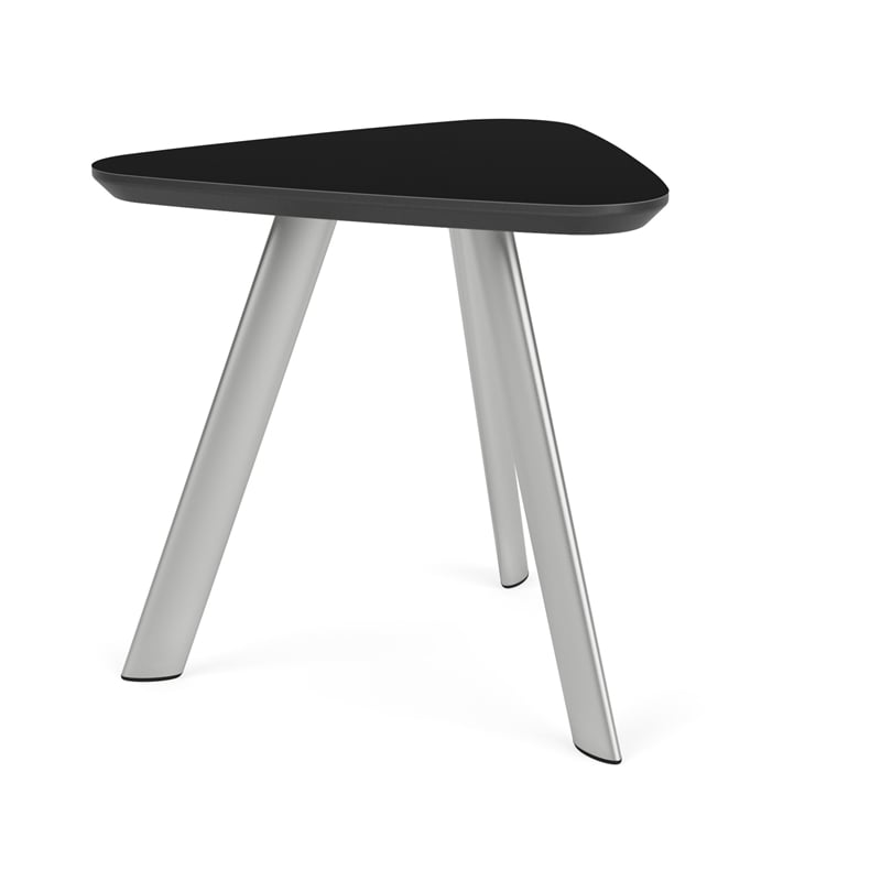 Willow Lounge Reception Waiting Room End Table HPL Top / Silver Steel / Black