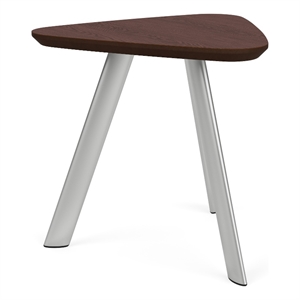 Willow Lounge Reception Waiting Room End Table HPL Top / Silver Steel / Walnut