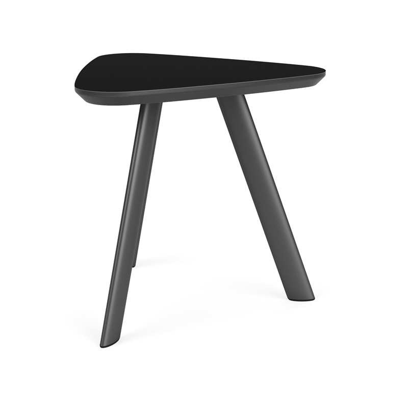 Willow Lounge Reception Waiting Room End Table HPL Top / Charcoal Steel / Black