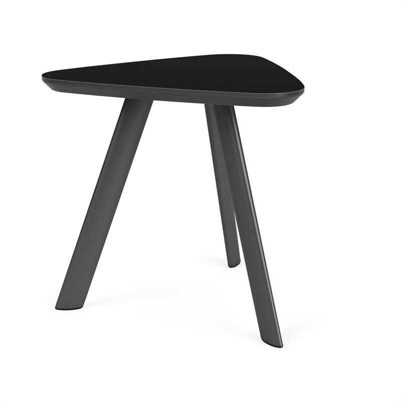 Willow Lounge Reception Waiting Room End Table HPL Top / Charcoal Steel / Black