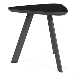 Willow Lounge Reception Waiting Room End Table HPL Top / Charcoal Steel / Black