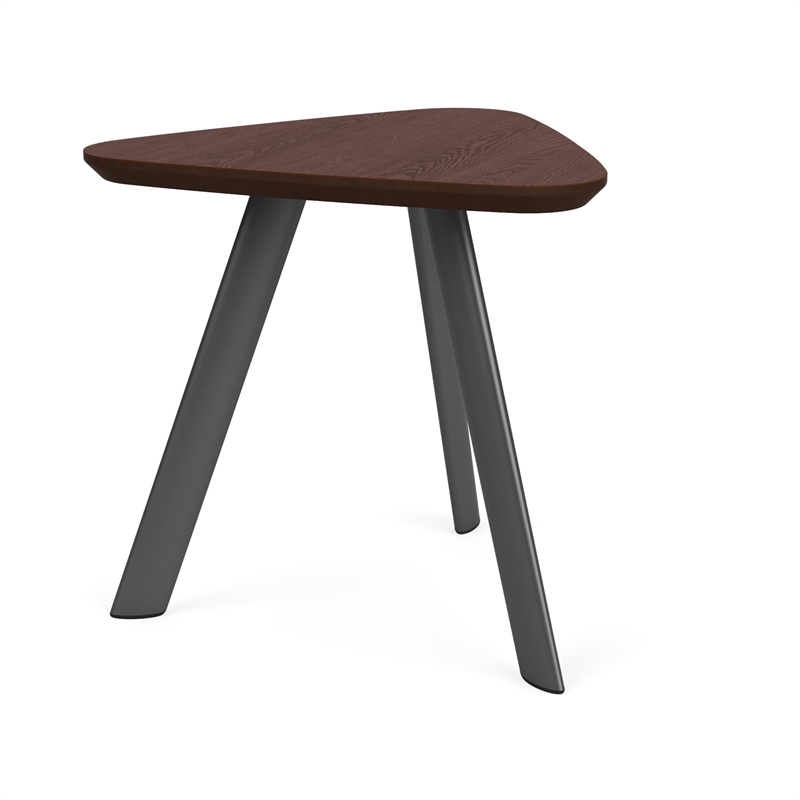 Willow Lounge Reception Waiting Room End Table HPL Top / Charcoal Steel / Walnut