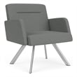 Willow Lounge Reception Waiting Bariatric Chair / Silver Steel / Light Gray