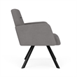 Willow Lounge Lobby Reception Waiting Guest Chair / Black Steel / Light Gray