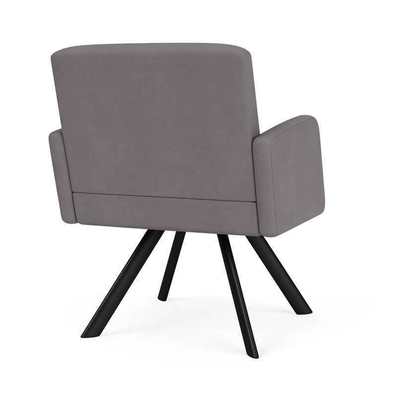 Willow Lounge Lobby Reception Waiting Guest Chair / Black Steel / Light Gray