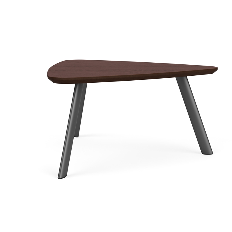 Willow Lounge Reception Conversational Table HPL Top / Charcoal Steel / Walnut