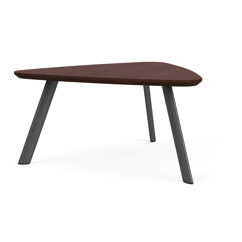 Willow Lounge Reception Conversational Table HPL Top / Charcoal Steel / Walnut