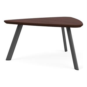 Willow Lounge Reception Conversational Table HPL Top / Charcoal Steel / Walnut