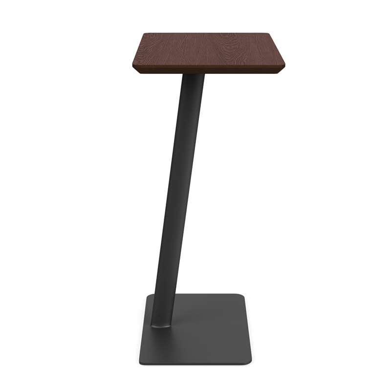 Willow Lounge Lobby Reception Waiting Personal Table / Charcoal Steel / Walnut