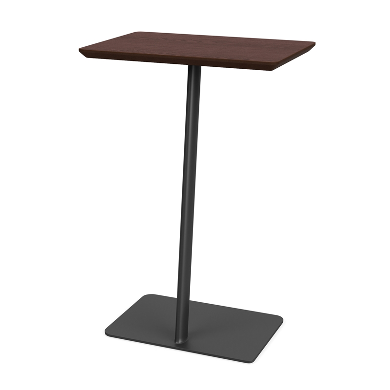 Willow Lounge Lobby Reception Waiting Personal Table / Charcoal Steel / Walnut