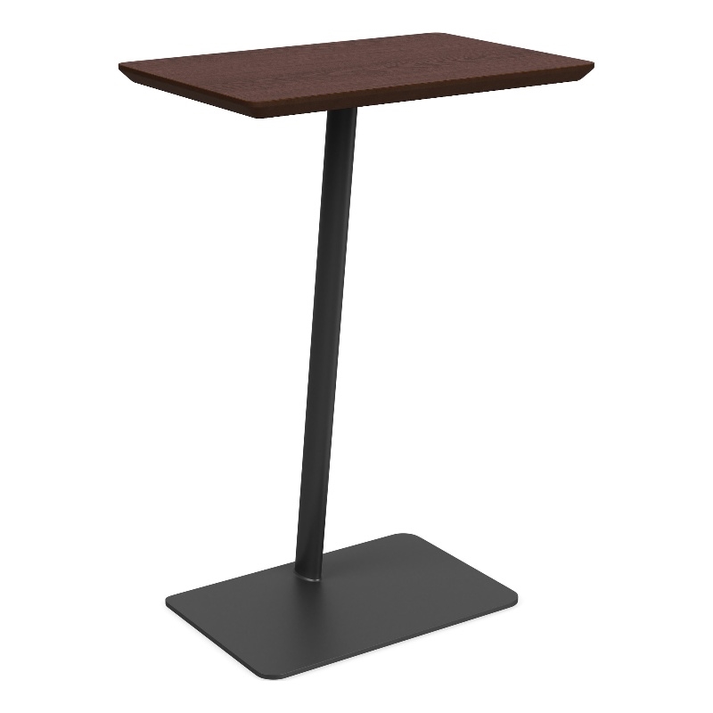 Willow Lounge Lobby Reception Waiting Personal Table / Charcoal Steel / Walnut