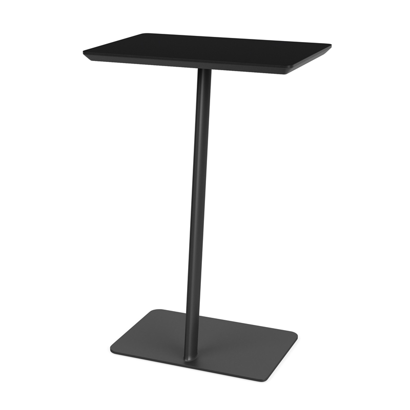 Willow Lounge Lobby Reception Waiting Personal Table / Charcoal Steel / Black