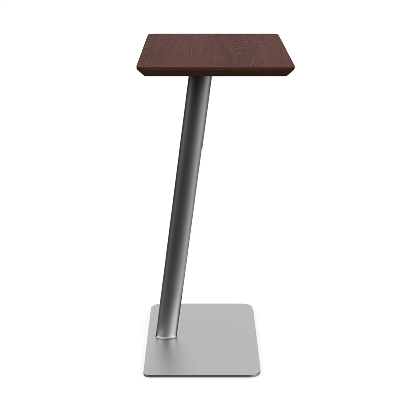 Willow Lounge Lobby Reception Waiting Personal Table / Silver Steel / Walnut