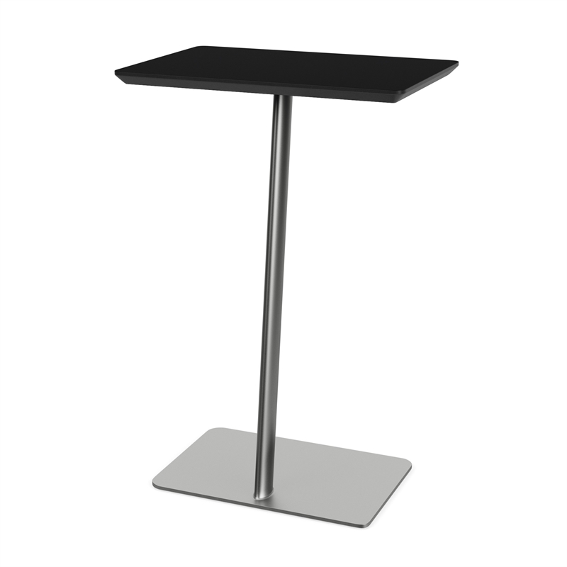 Willow Lounge Lobby Reception Waiting Personal Table / Silver Steel / Black