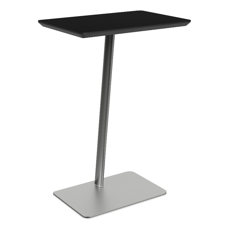 Willow Lounge Lobby Reception Waiting Personal Table / Silver Steel / Black