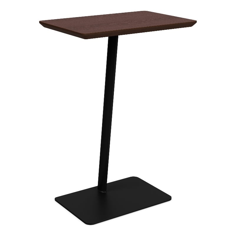 Willow Lounge Lobby Reception Waiting Personal Table / Black Steel / Walnut