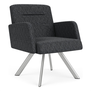 Willow Lounge Reception Waiting Swivel Guest Chair / Silver Steel / Dark Gray