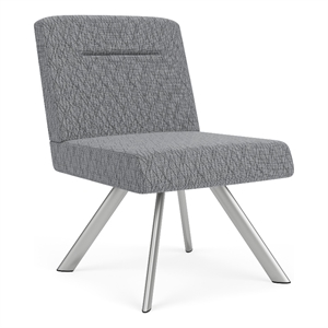 Willow Lounge Reception Waiting Armless Swivel Guest Chair / Silver Steel / Gray