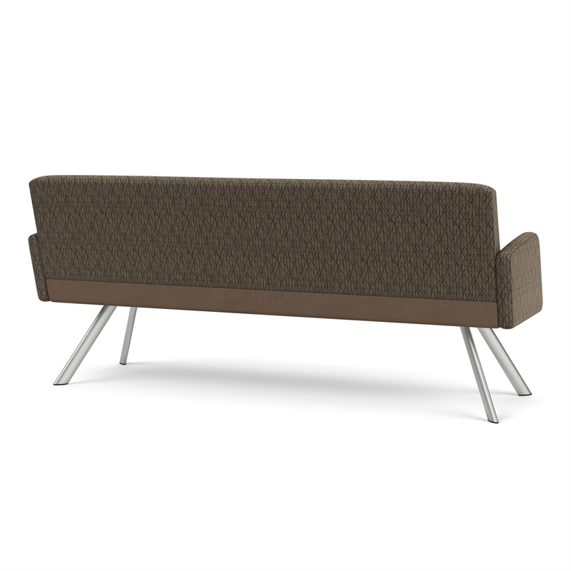Willow Lounge Lobby Reception Waiting Sofa / Silver Steel / Brown / Brown