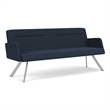 Willow Lounge Lobby Reception Waiting Room Healthcare Sofa / Silver Steel / Blue