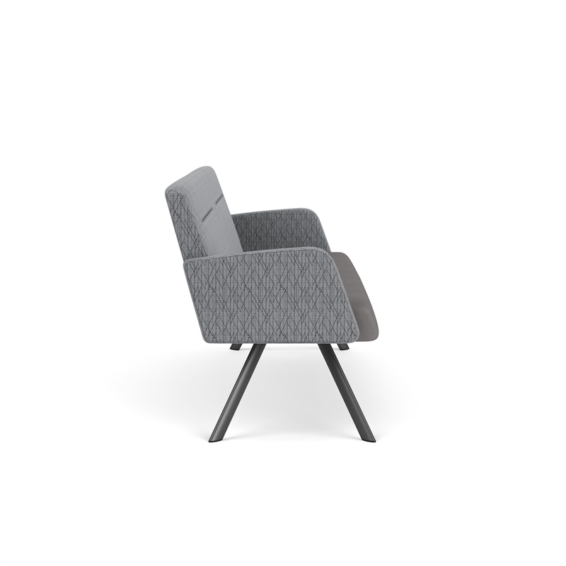 Willow Lounge Lobby Reception Waiting Sofa / Charcoal Steel / Gray / Gray