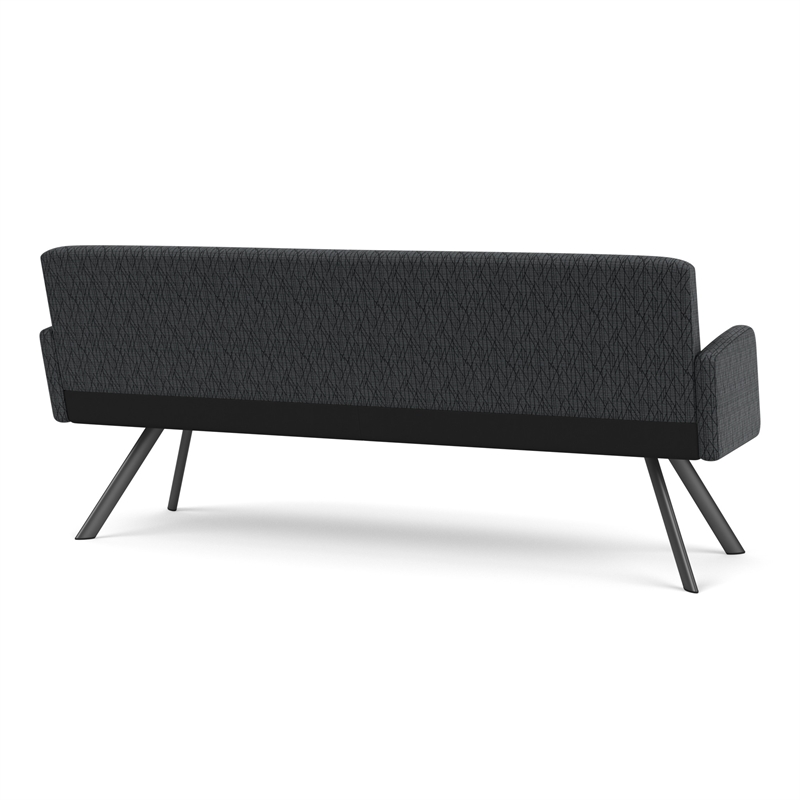 Willow Lounge Lobby Reception Waiting Sofa / Charcoal Steel / Black / Dark Gray