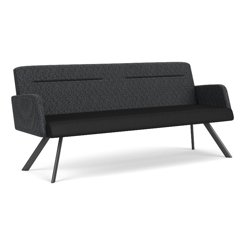 Willow Lounge Lobby Reception Waiting Sofa / Charcoal Steel / Black / Dark Gray