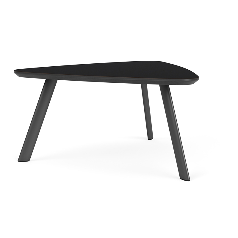 Willow Lounge Reception Conversational Table HPL Top / Charcoal Steel / Black