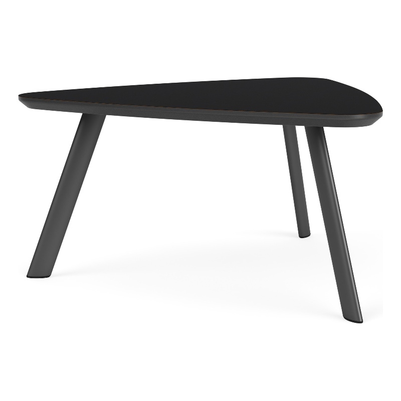 Willow Lounge Reception Conversational Table HPL Top / Charcoal Steel / Black