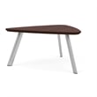 Willow Lounge Reception Conversational Table HPL Top / Silver Steel / Walnut