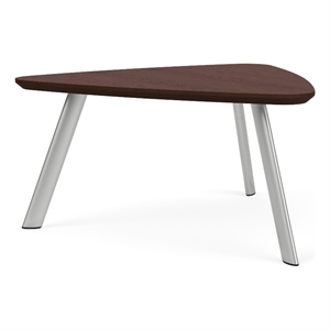 Willow Lounge Reception Conversational Table HPL Top / Silver Steel / Walnut