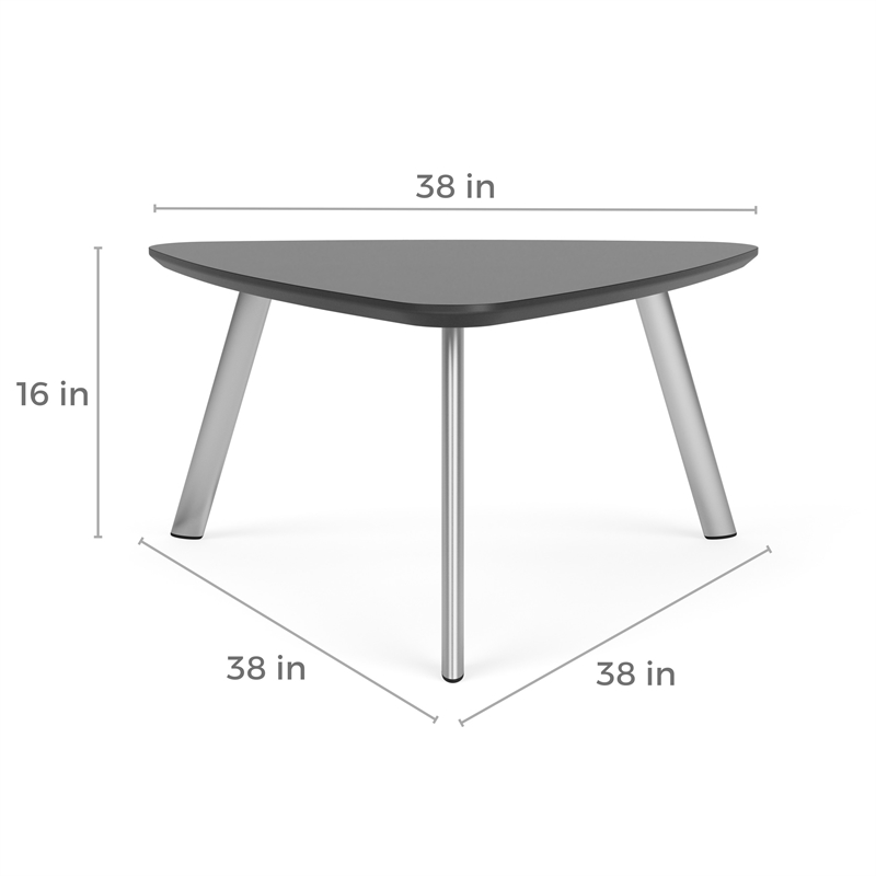 Willow Lounge Reception Conversational Table HPL Top / Charcoal Steel / Gray
