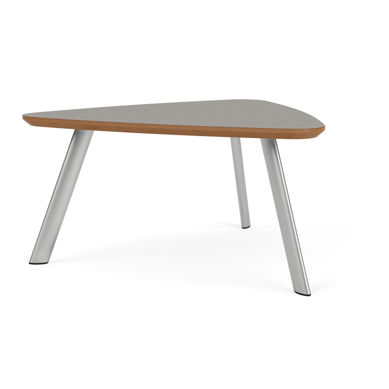 Willow Lounge Reception Conversational Table HPL Top / Silver Steel / Gray