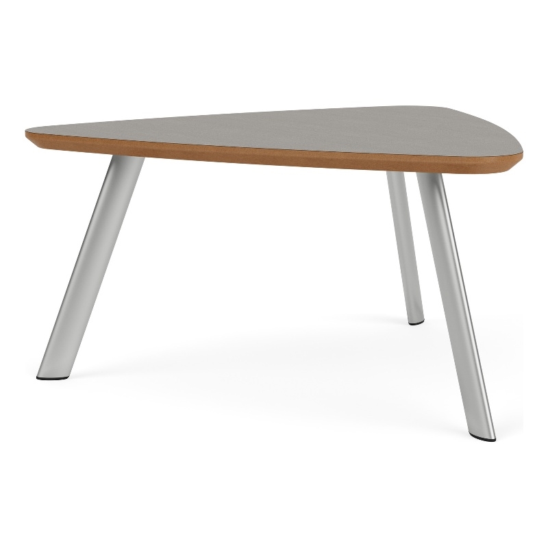 Willow Lounge Reception Conversational Table HPL Top / Silver Steel / Gray