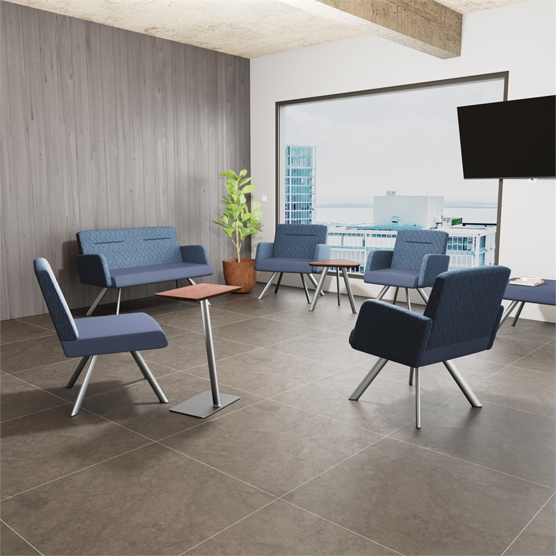 Willow Lounge Reception Conversational Table HPL Top / Black Steel / Black