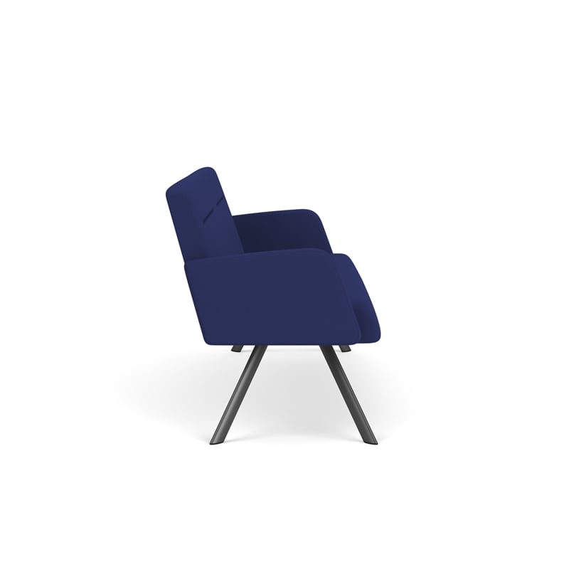 Willow Lounge Lobby Reception Waiting Room Sofa / Charcoal Steel / Blue