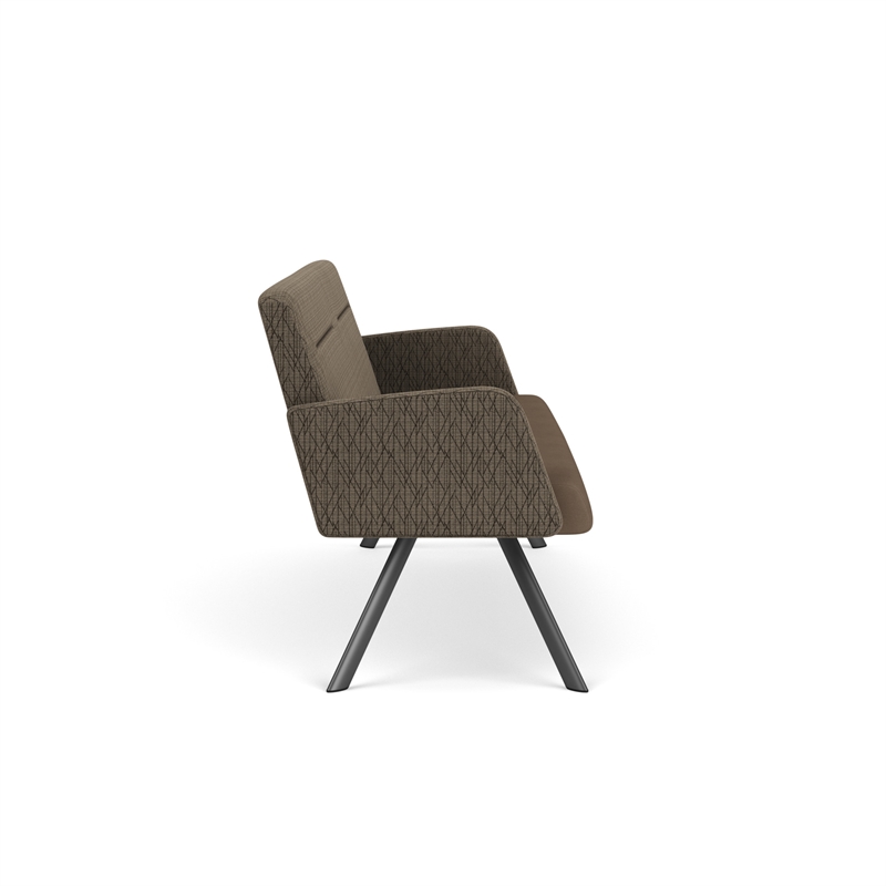 Willow Lounge Lobby Reception Waiting Sofa / Charcoal Steel / Brown / Brown