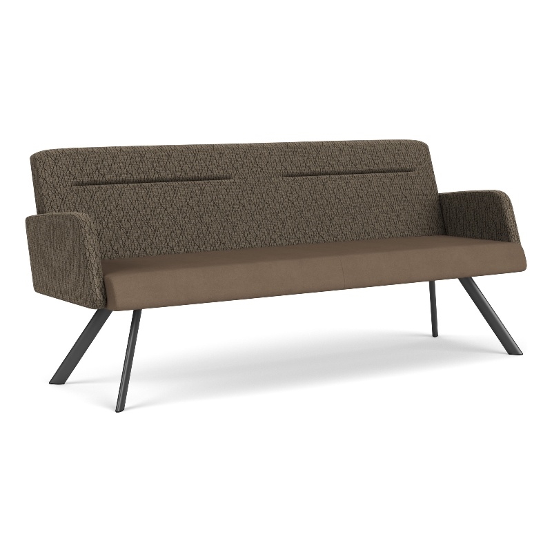 Willow Lounge Lobby Reception Waiting Sofa / Charcoal Steel / Brown / Brown