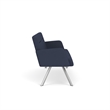 Willow Lounge Lobby Reception Waiting Room Healthcare Sofa / Silver Steel / Blue