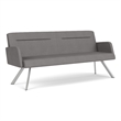 Willow Lounge Lobby Reception Waiting Sofa / Silver Steel / Light Gray