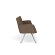 Willow Lounge Lobby Reception Waiting Room Sofa / Silver Steel / Brown
