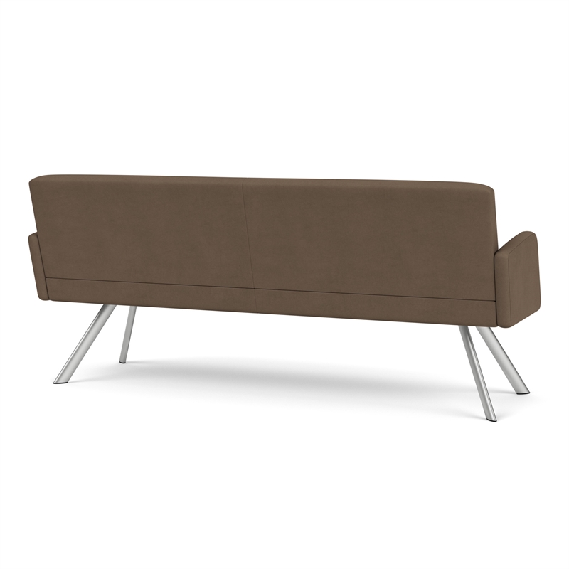 Willow Lounge Lobby Reception Waiting Room Sofa / Silver Steel / Brown