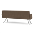 Willow Lounge Lobby Reception Waiting Room Sofa / Silver Steel / Brown
