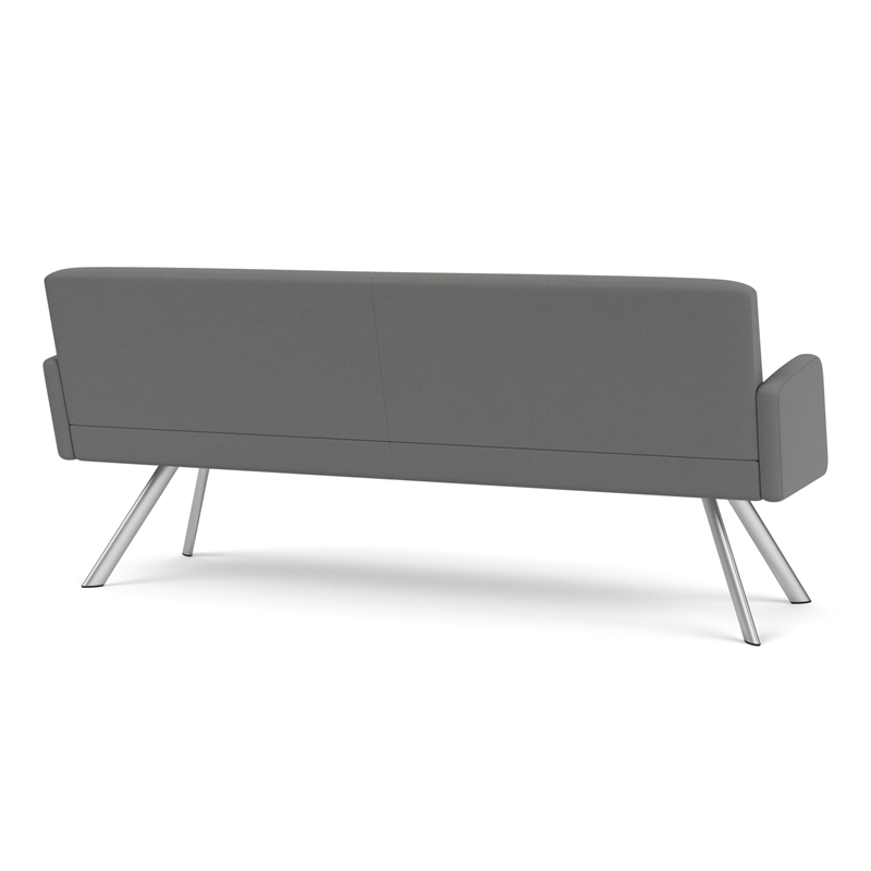 Willow Lounge Lobby Reception Waiting Sofa / Silver Steel / Light Gray
