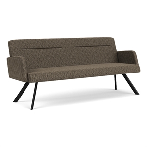 Willow Lounge Lobby Reception Waiting Room Healthcare Sofa / Black Steel / Brown