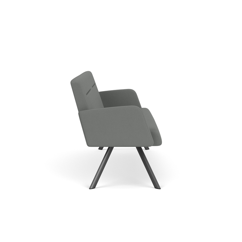 Willow Lounge Lobby Reception Waiting Sofa / Charcoal Steel / Light Gray